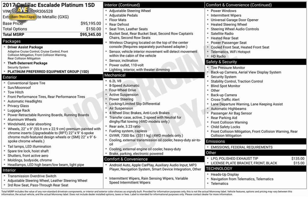 used 2017 Cadillac Escalade car, priced at $25,988