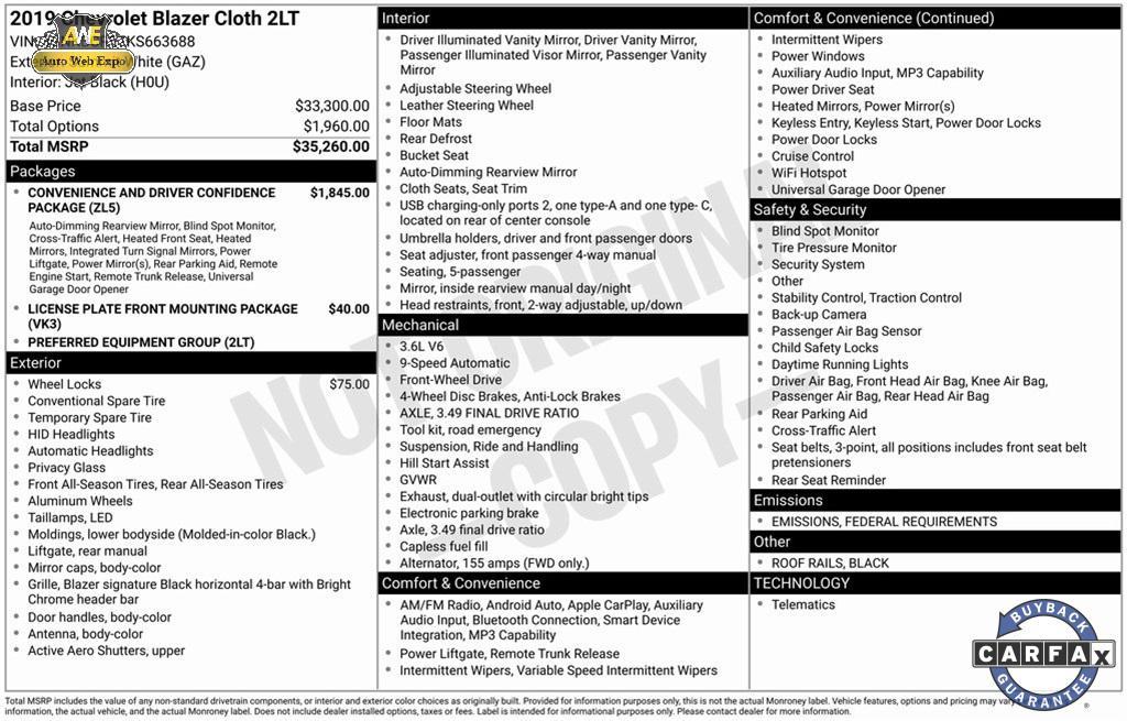 used 2019 Chevrolet Blazer car, priced at $18,988