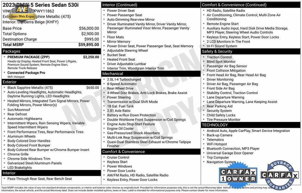 used 2023 BMW 530 car, priced at $35,988