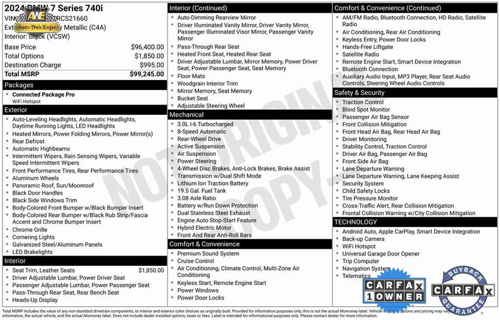 used 2024 BMW 740 car, priced at $67,634