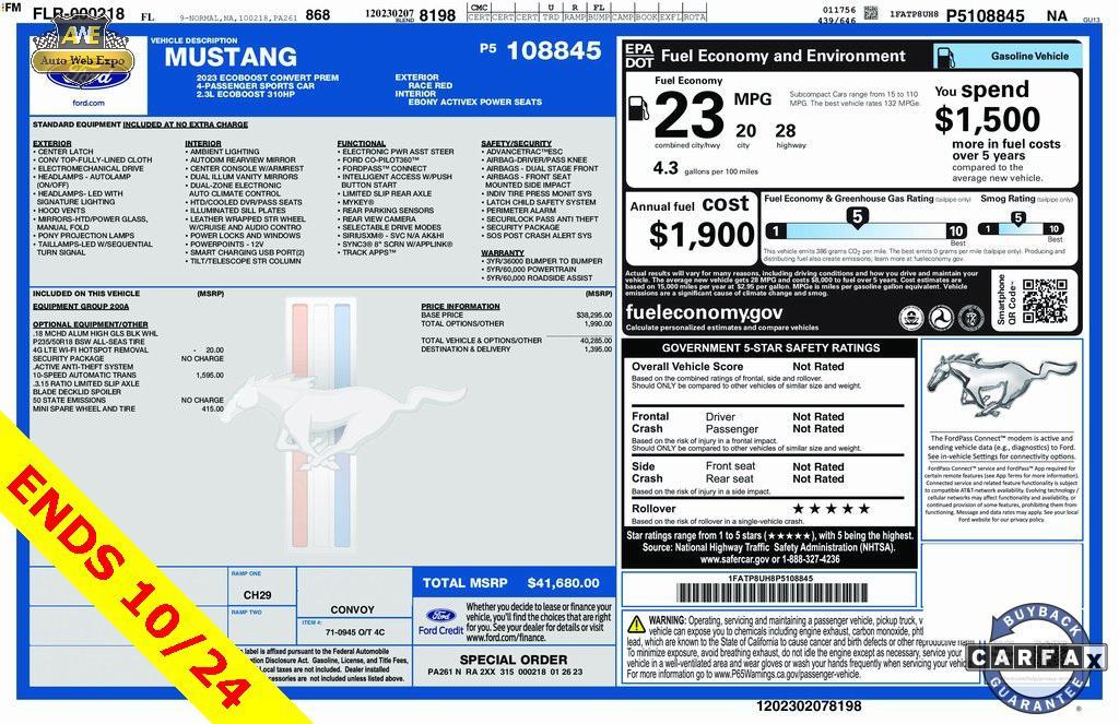 used 2023 Ford Mustang car, priced at $25,988