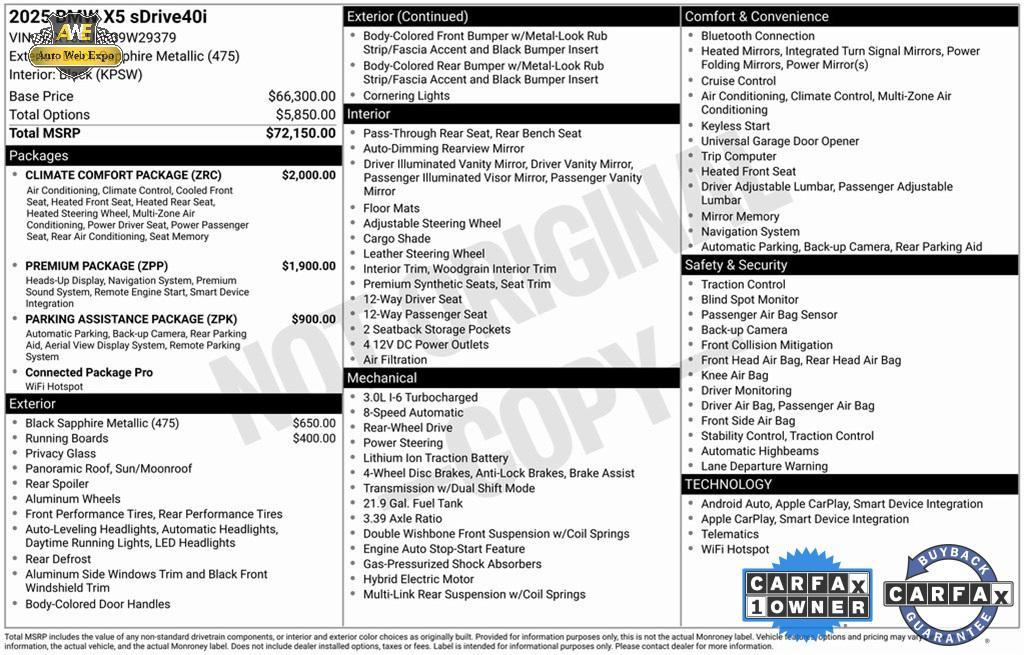 used 2025 BMW X5 car, priced at $50,988