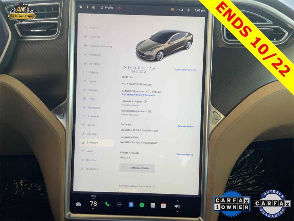used 2015 Tesla Model S car, priced at $16,988