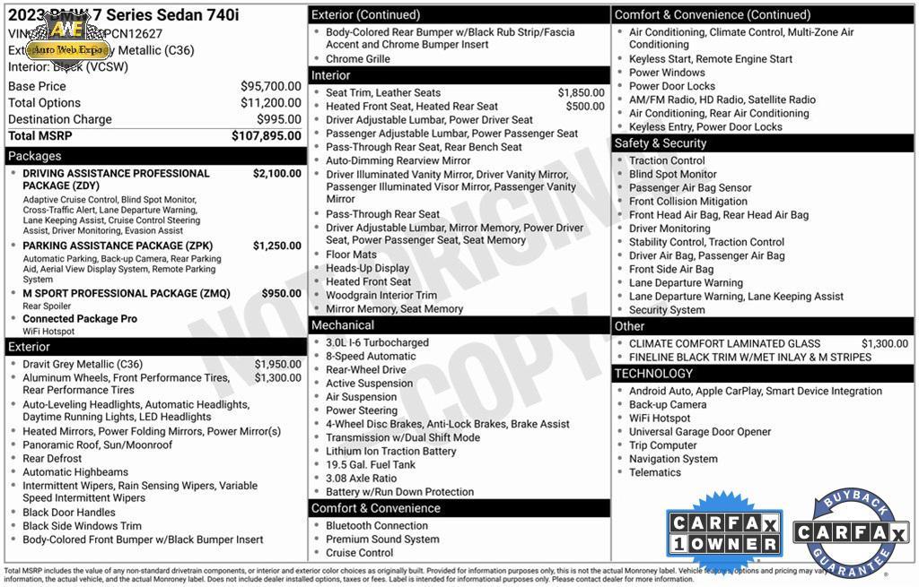 used 2023 BMW 740 car, priced at $67,988