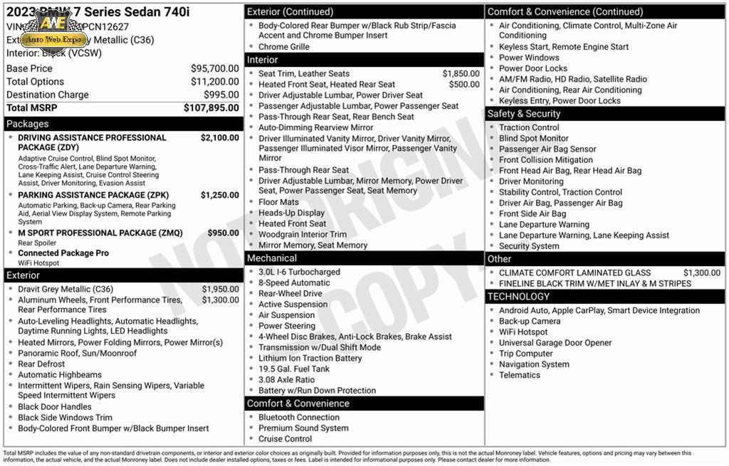 used 2023 BMW 740 car, priced at $67,988