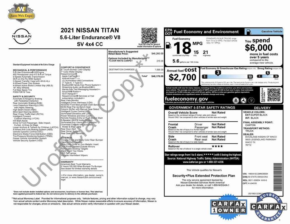 used 2021 Nissan Titan car, priced at $25,999