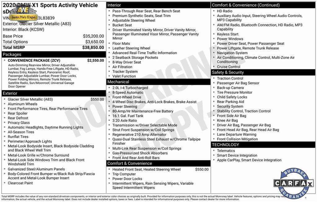 used 2020 BMW X1 car, priced at $14,999