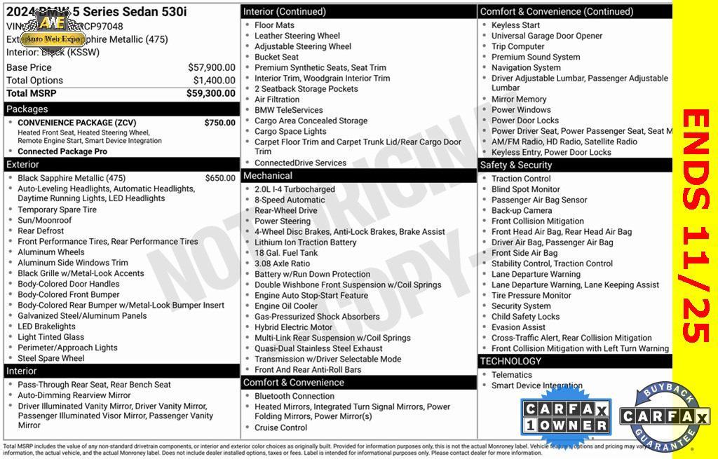 used 2024 BMW 530 car, priced at $35,999