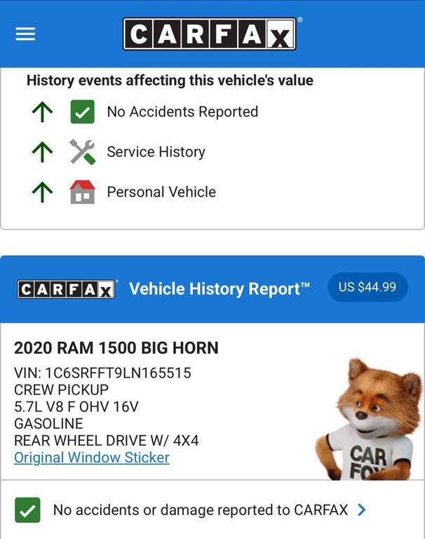 used 2020 Ram 1500 car, priced at $29,974