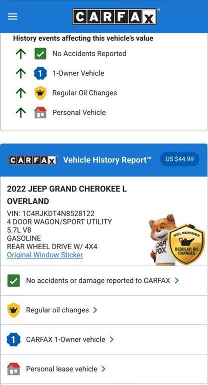 used 2022 Jeep Grand Cherokee L car, priced at $41,974