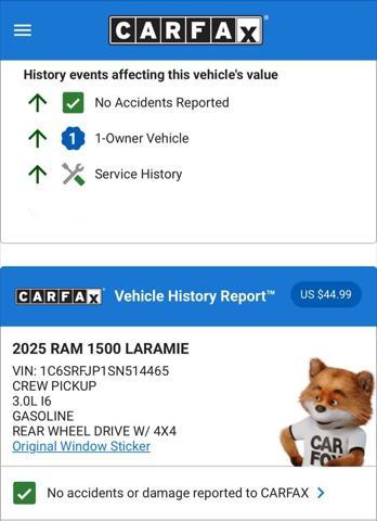 used 2025 Ram 1500 car, priced at $50,974