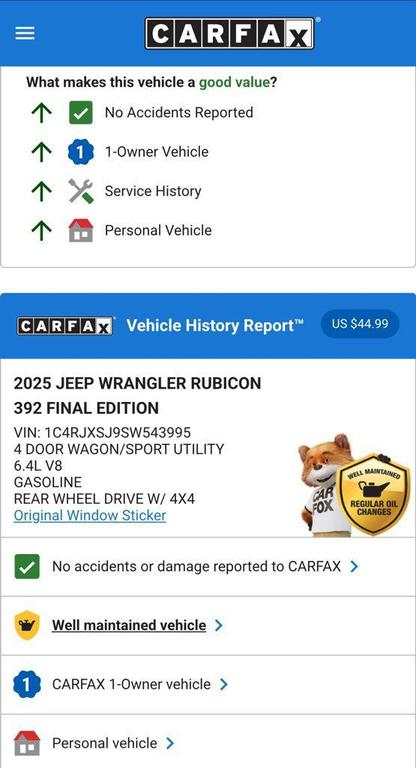 used 2025 Jeep Wrangler car, priced at $87,974