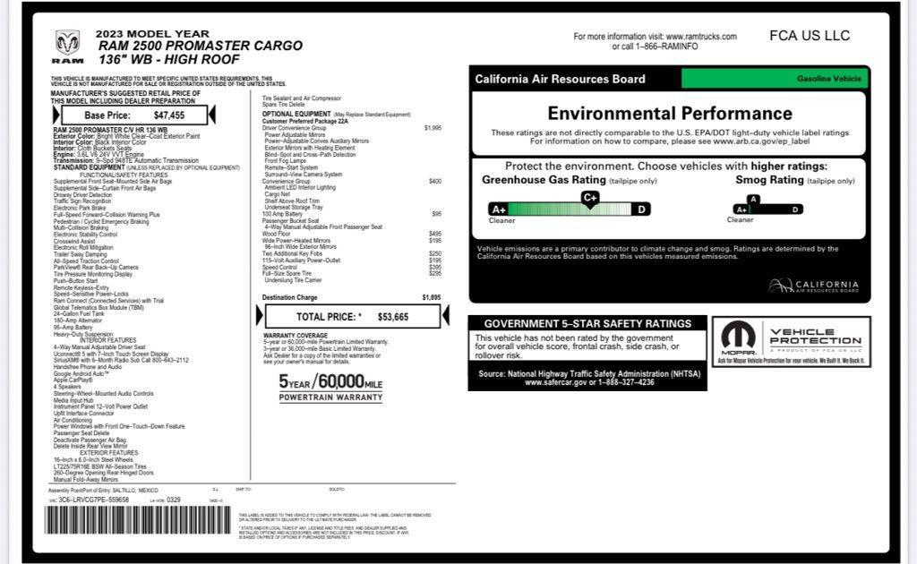 used 2023 Ram ProMaster 2500 car, priced at $33,974