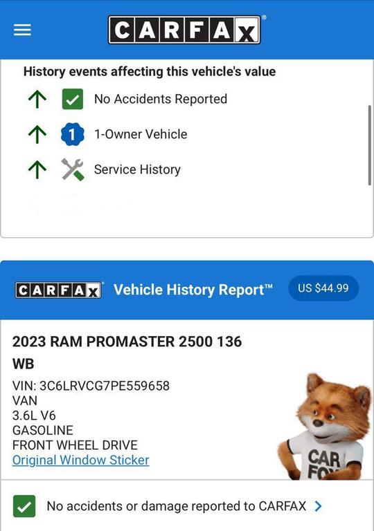 used 2023 Ram ProMaster 2500 car, priced at $33,974