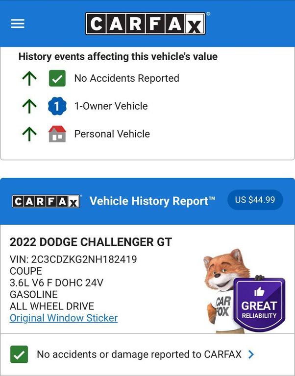 used 2022 Dodge Challenger car, priced at $30,974