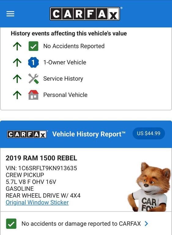 used 2019 Ram 1500 car, priced at $37,974