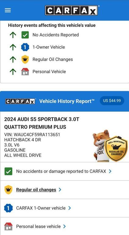 used 2024 Audi S5 car, priced at $50,974