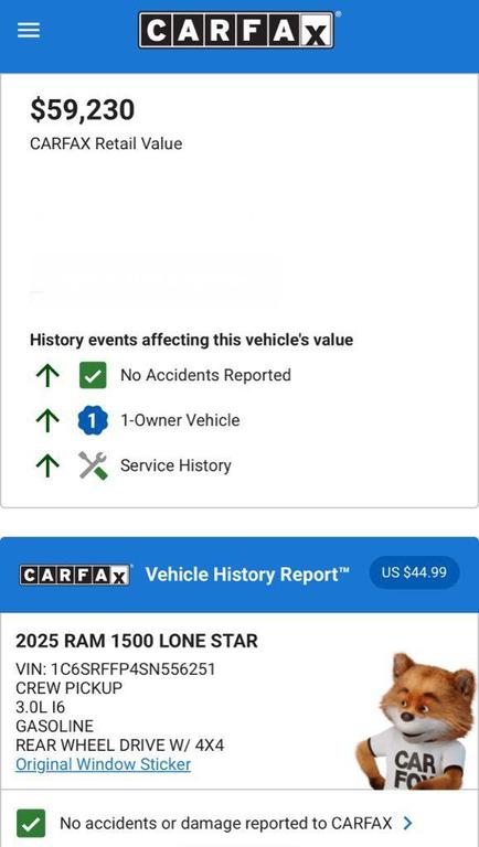 used 2025 Ram 1500 car, priced at $51,974