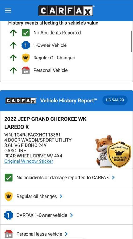 used 2022 Jeep Grand Cherokee car, priced at $29,574