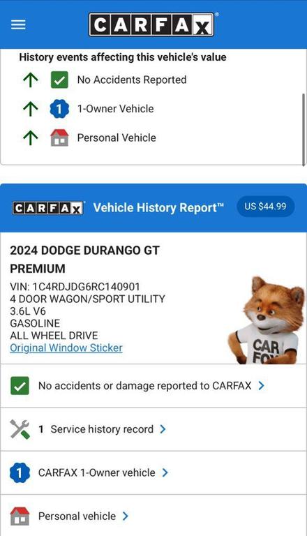 used 2024 Dodge Durango car, priced at $39,974