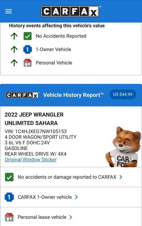 used 2022 Jeep Wrangler Unlimited car, priced at $36,574