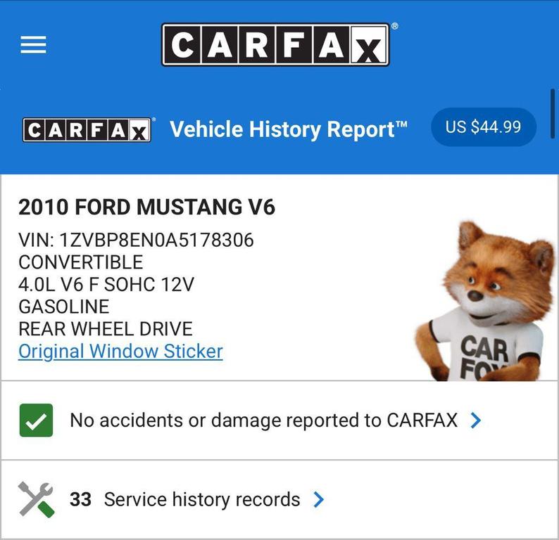 used 2010 Ford Mustang car, priced at $10,574