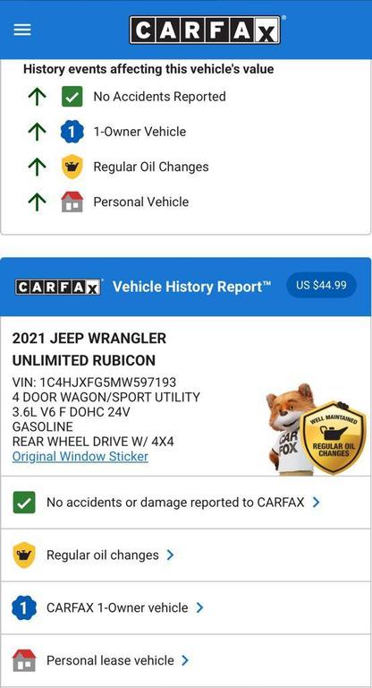 used 2021 Jeep Wrangler Unlimited car, priced at $34,974