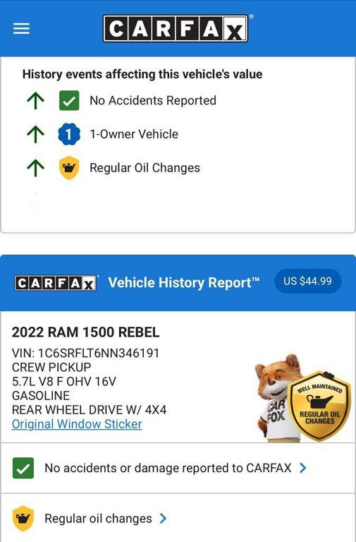 used 2022 Ram 1500 car, priced at $48,974