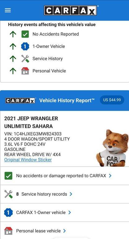 used 2021 Jeep Wrangler Unlimited car, priced at $29,974