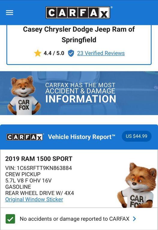 used 2019 Ram 1500 car, priced at $33,974