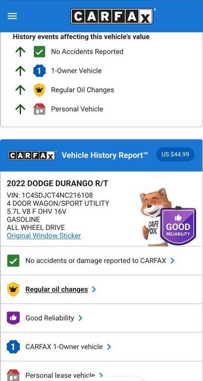 used 2022 Dodge Durango car, priced at $39,974