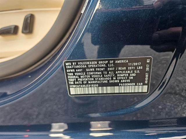 used 2018 Volkswagen Passat car, priced at $15,995