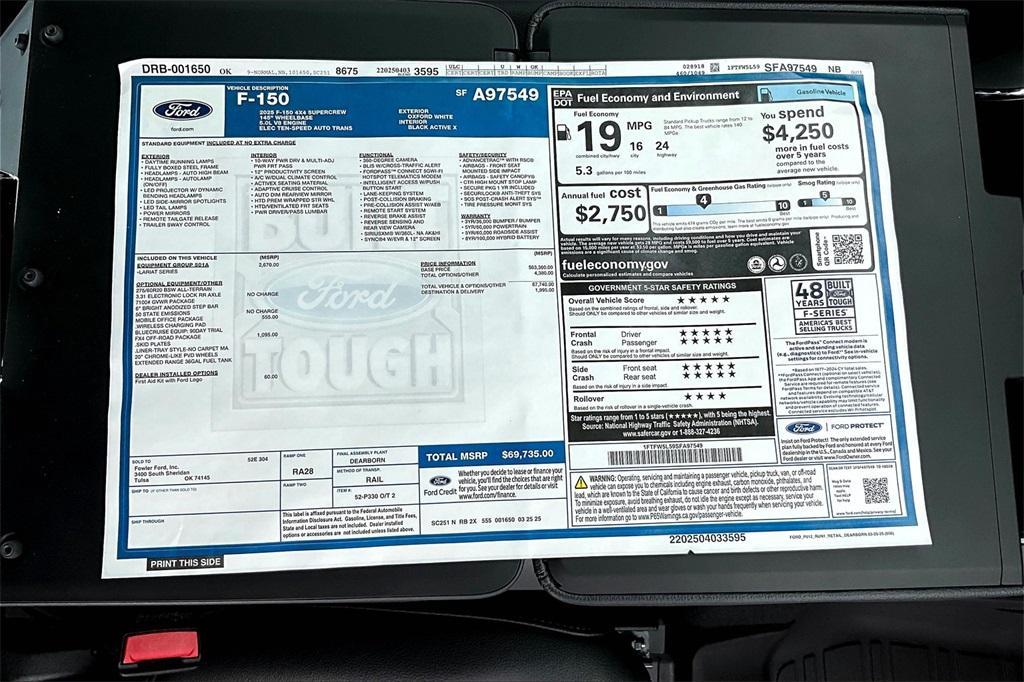 new 2025 Ford F-150 car, priced at $61,367