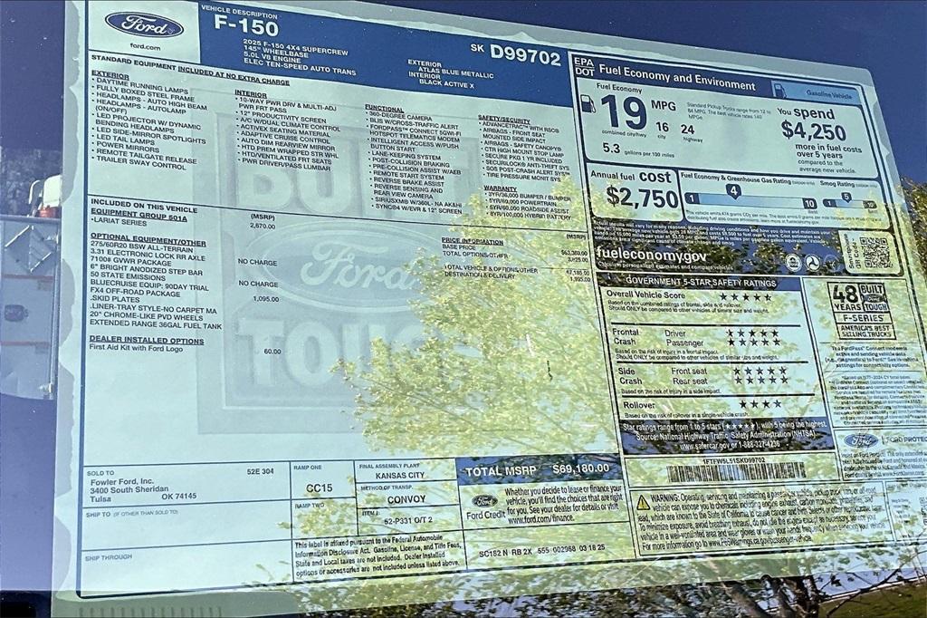 new 2025 Ford F-150 car, priced at $62,954