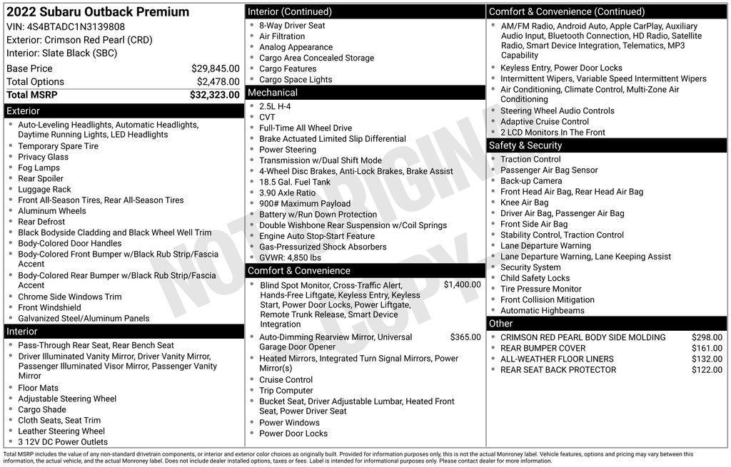used 2022 Subaru Outback car, priced at $23,490