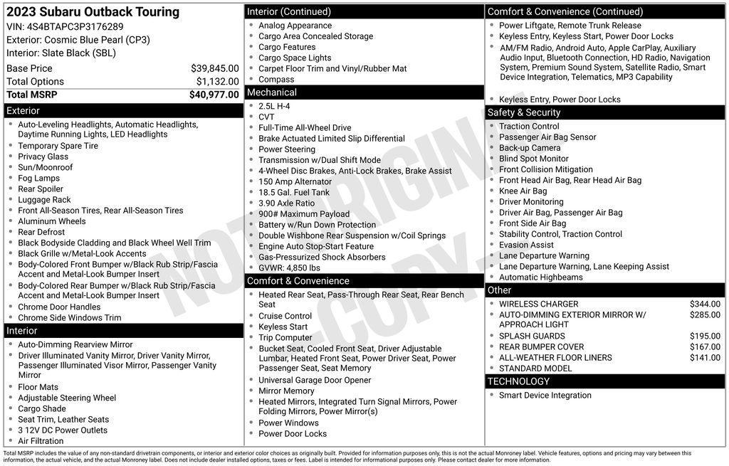 used 2023 Subaru Outback car, priced at $31,714