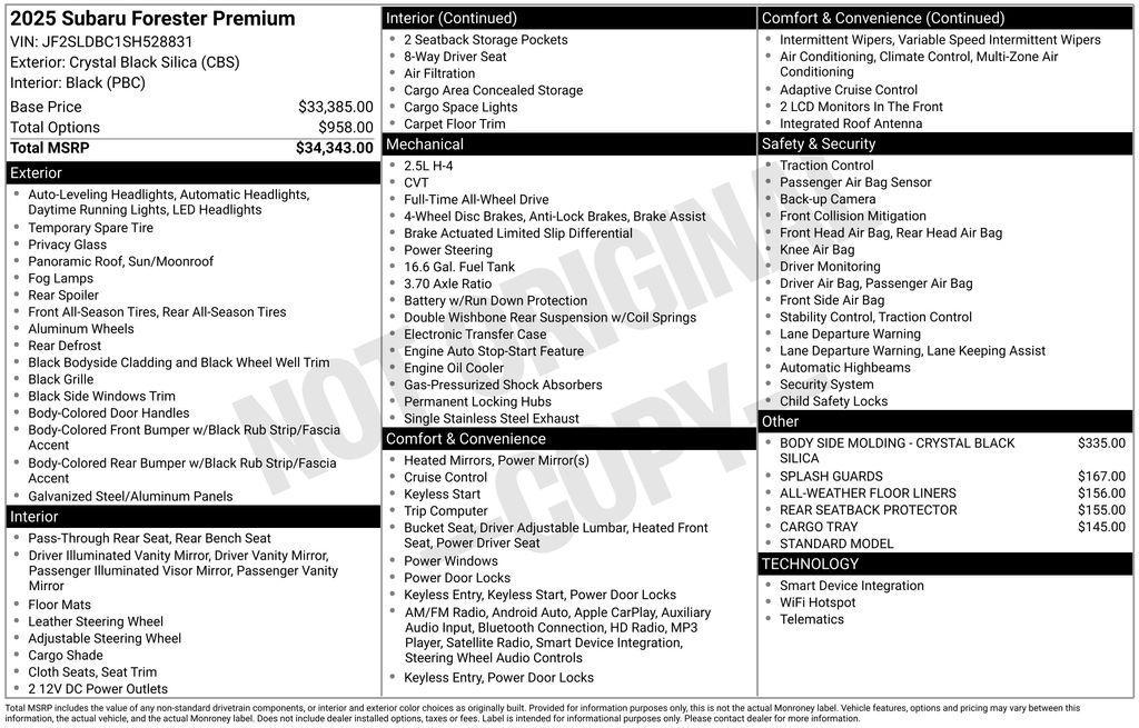 used 2025 Subaru Forester car, priced at $32,784
