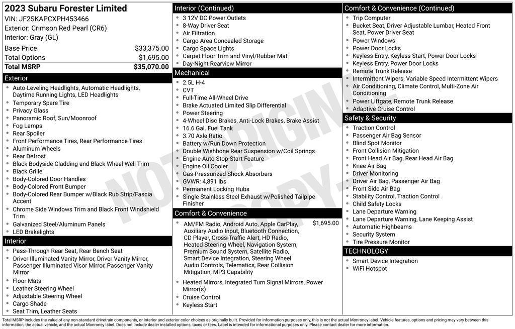 used 2023 Subaru Forester car, priced at $28,767