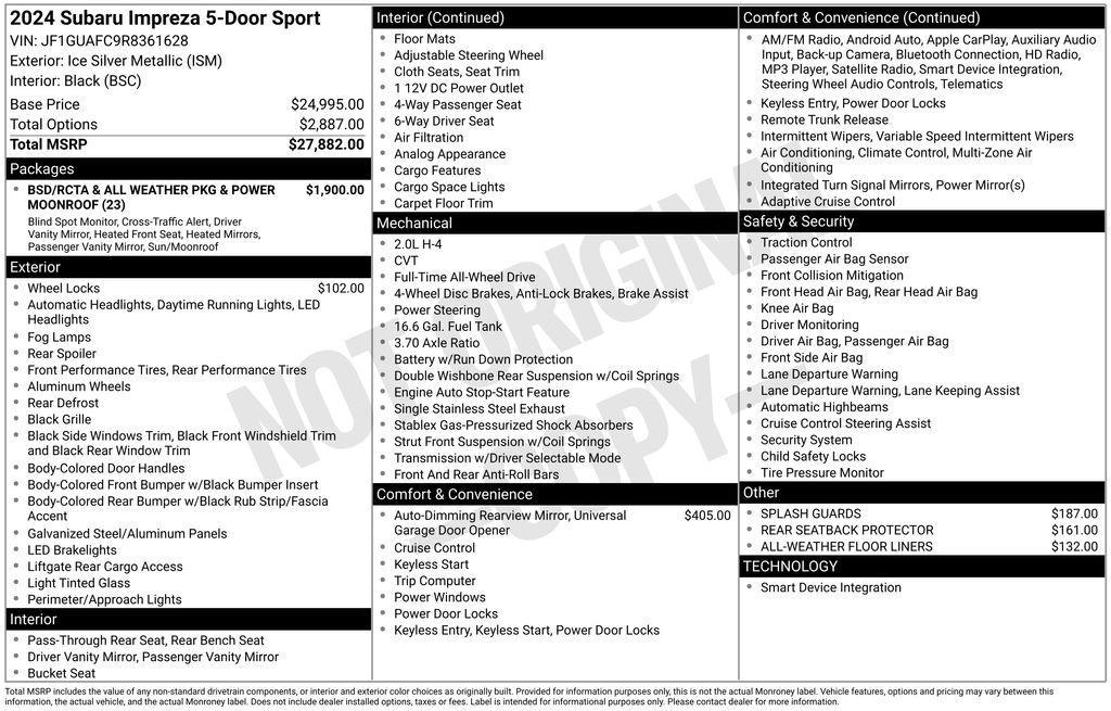 used 2024 Subaru Impreza car, priced at $25,536