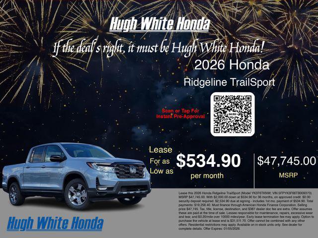 new 2026 Honda Ridgeline car, priced at $47,745