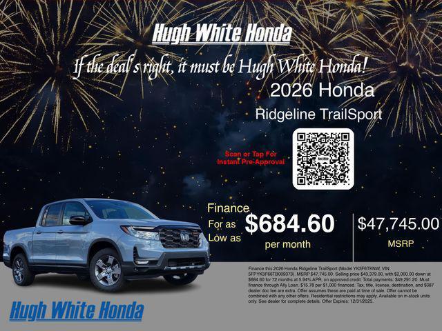 new 2026 Honda Ridgeline car, priced at $47,745