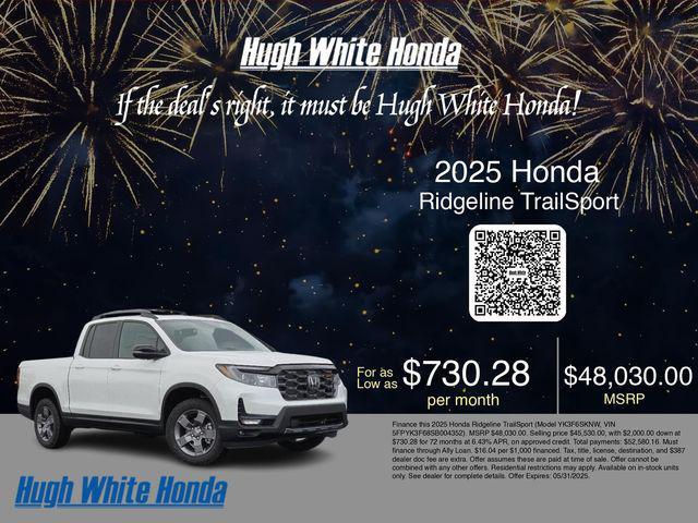 new 2025 Honda Ridgeline car, priced at $48,030