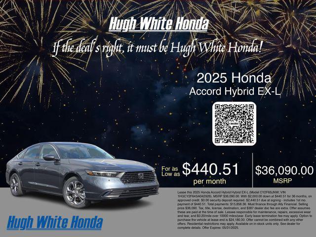 new 2025 Honda Accord Hybrid car, priced at $36,090