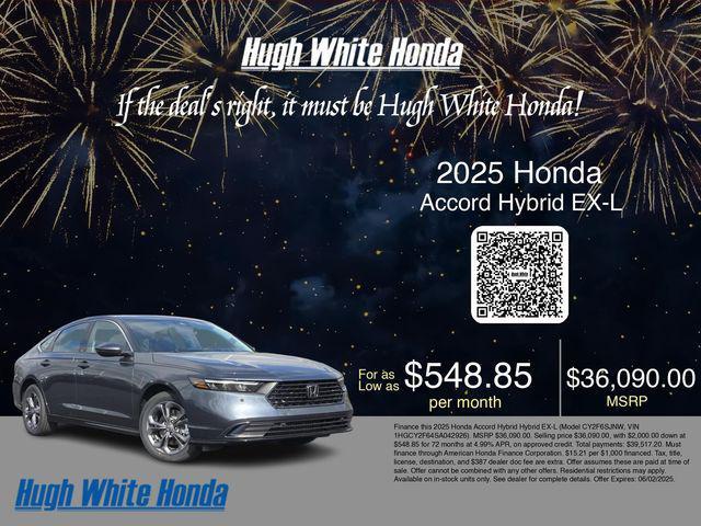 new 2025 Honda Accord Hybrid car, priced at $36,090