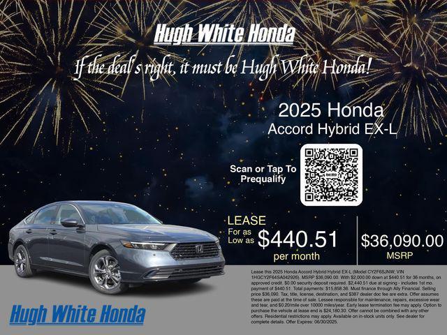 new 2025 Honda Accord Hybrid car, priced at $36,090