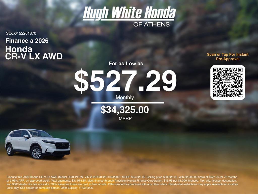 new 2026 Honda CR-V car, priced at $34,325