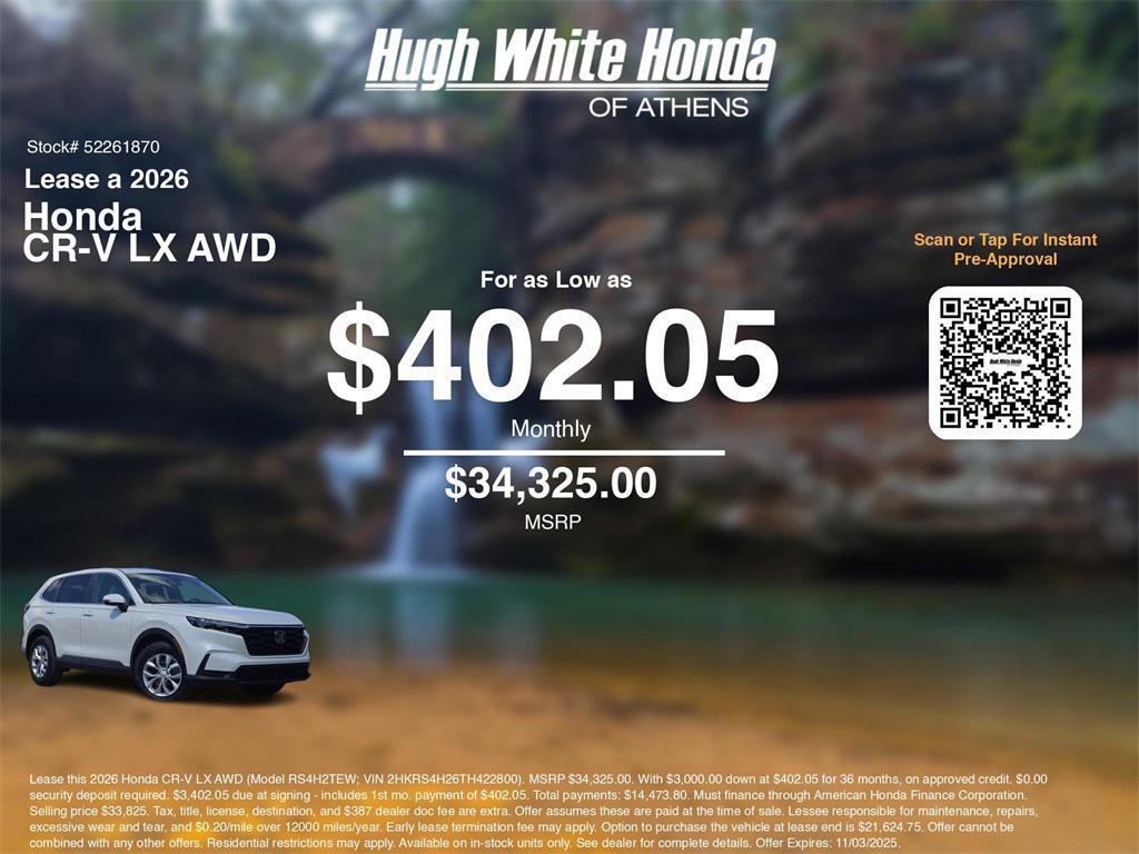 new 2026 Honda CR-V car, priced at $34,325
