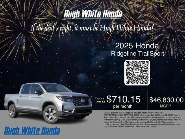 new 2025 Honda Ridgeline car, priced at $46,830