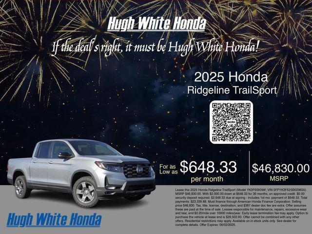 new 2025 Honda Ridgeline car, priced at $46,830