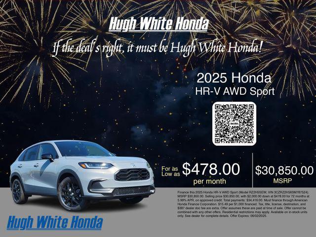 new 2025 Honda HR-V car, priced at $30,850